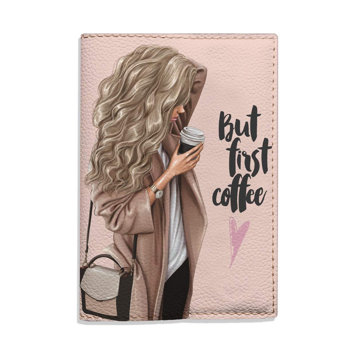 Eco-Friendly Leather Passport Cover - Handmade Coffee Blonde Travel Document Holder for Women & Men | Perfect for Airports, Vacations & Business Trips