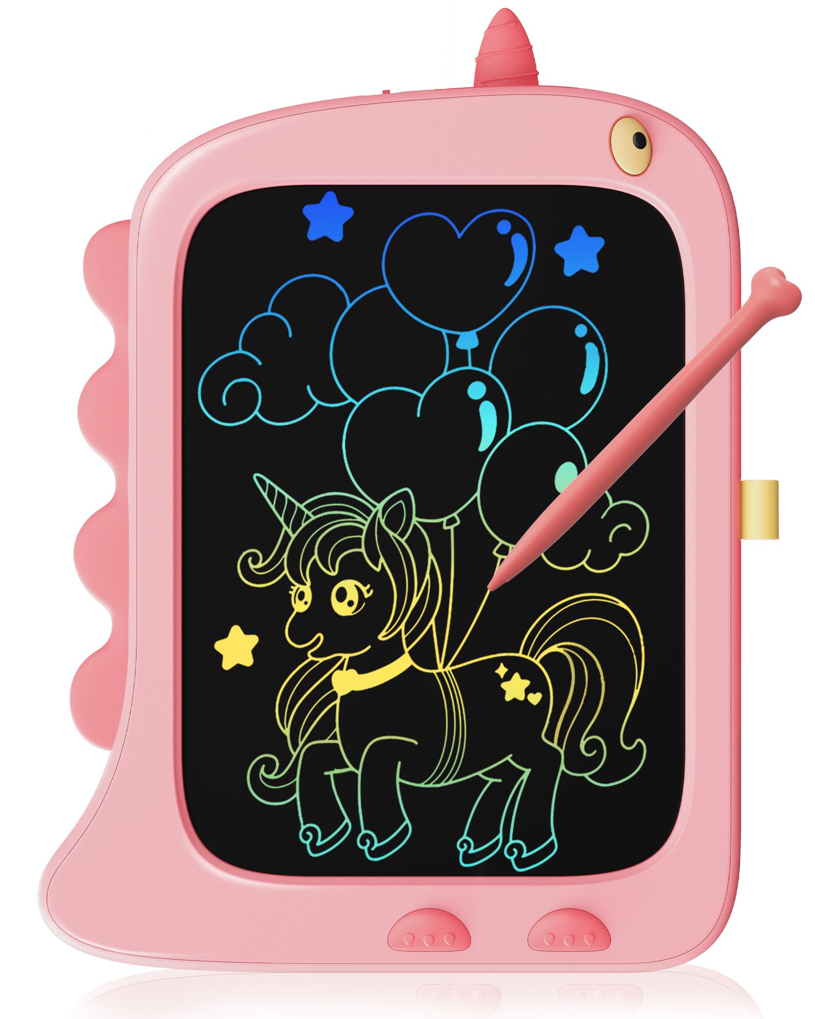 KOKODI 8.5 Inch Colorful Drawing Board - Educational Toddler Toys for Girls Ages 3-8, Unicorn Themed Learning Gift for Birthday & Christmas (Pink) | Perfect for Home, Classroom & Travel Activities