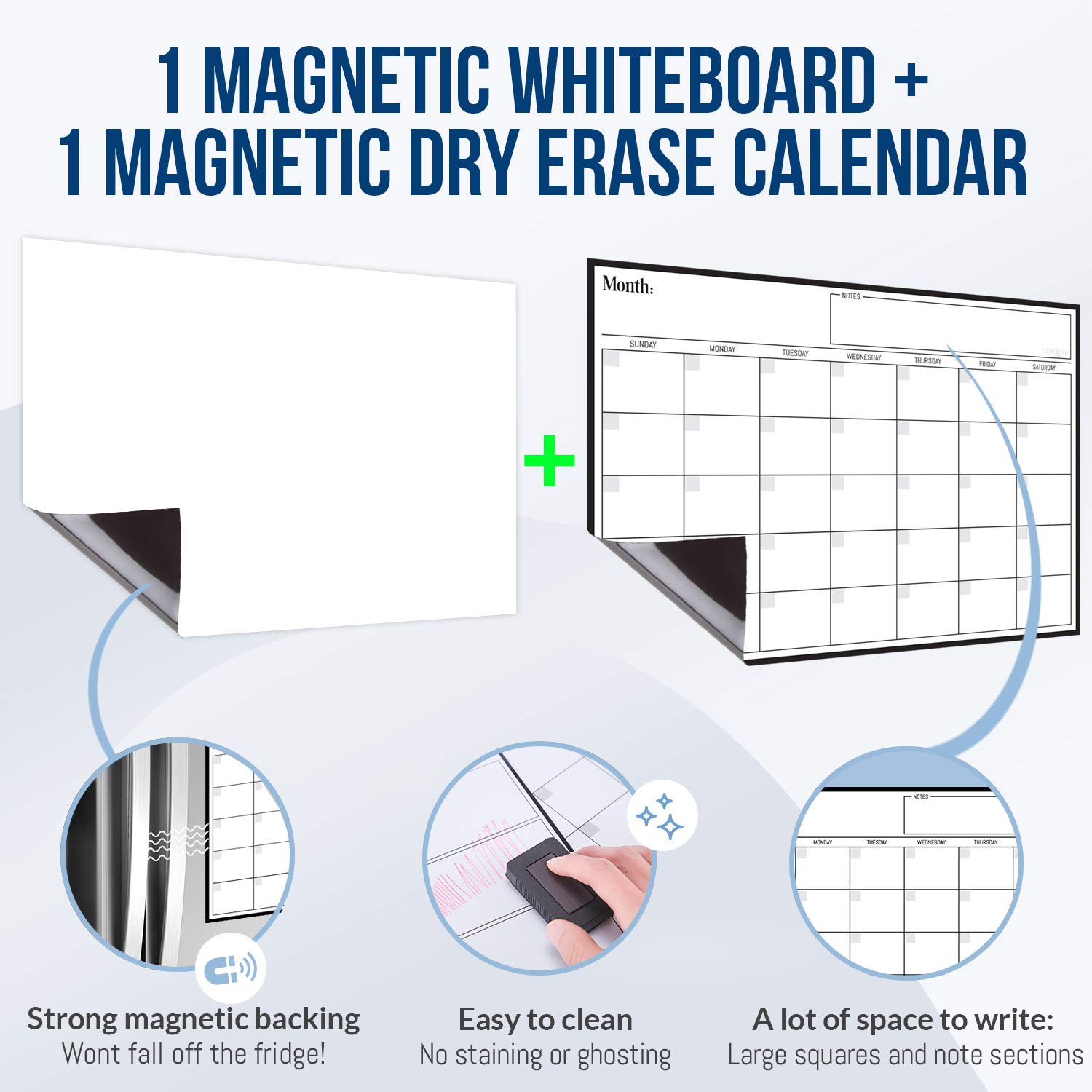 Magnetic Dry Erase Fridge Calendar & Whiteboard Set - 17