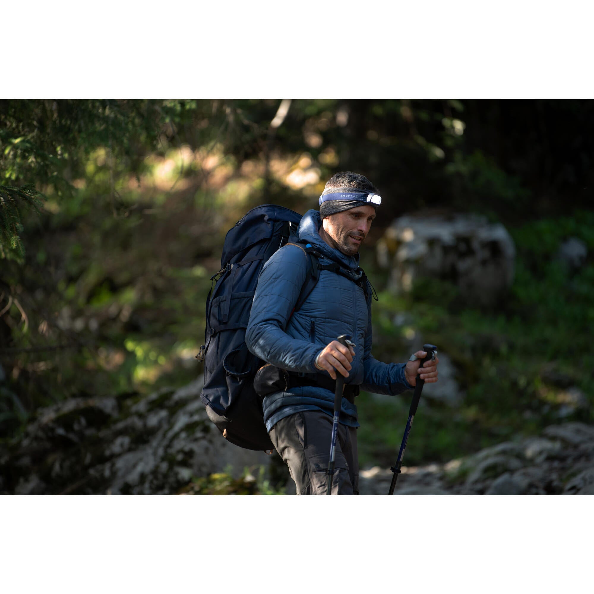 Forclaz Trek 100 Rechargeable 200 Lumens USB Headlamp for Hiking, Camping & Outdoor Adventures - Waterproof LED Headlight for Night Running, Fishing, and Emergency Use