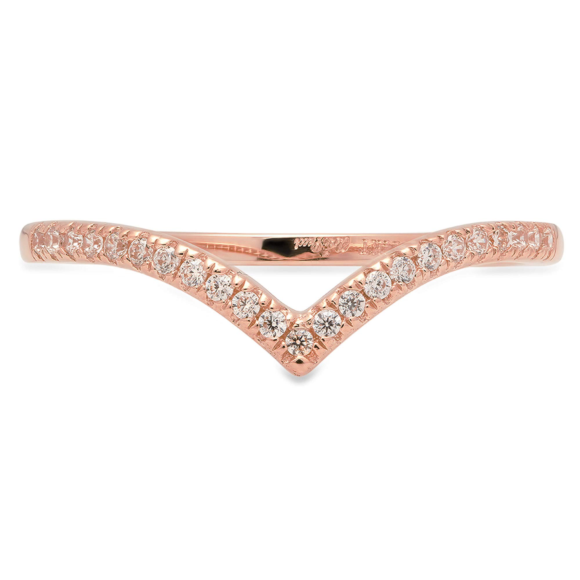 0.12 ct Brilliant Round Cut Conflict-Free Genuine Cultured Diamond Ring - VS1-VS2 Clarity, J-K Color, Solid 18K Rose Gold - Stackable Engagement, Wedding, Promise Band - Perfect for Anniversaries, Proposals & Everyday Elegance