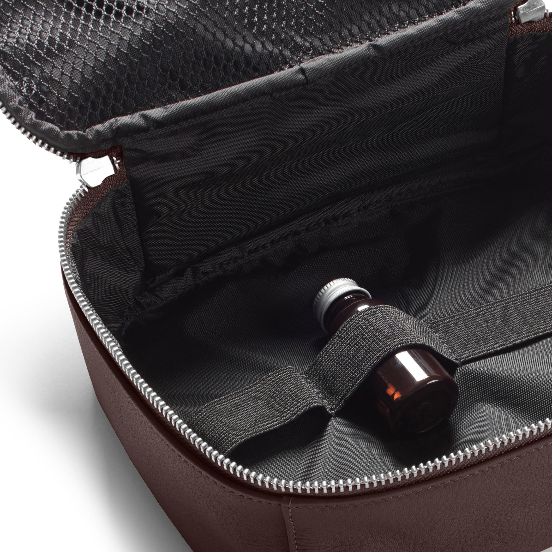 Premium Brown Leather Large Travel Organizer with Zippered Mesh Pockets & Elastic Loops - Double Metal Zipper for Secure Storage | Perfect for Business Trips, Vacation Packing & Daily Organization