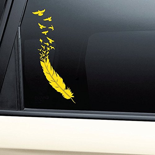 Birds of a Feather Vinyl Decal Sticker - Waterproof Laptop, Car, Truck Bumper & Window Decal - Vibrant Yellow Design for Personalization & Decor