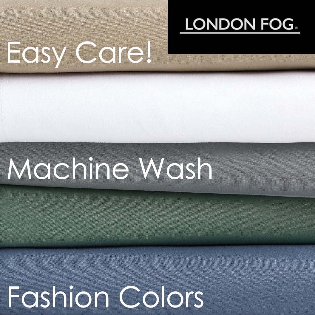 London Fog Green Microfiber 3-Piece King Quilt Set - Garment Washed Solid Design, Oeko-TEX Certified for Adults & Teens | Cozy Bedroom Upgrade for Winter Nights
