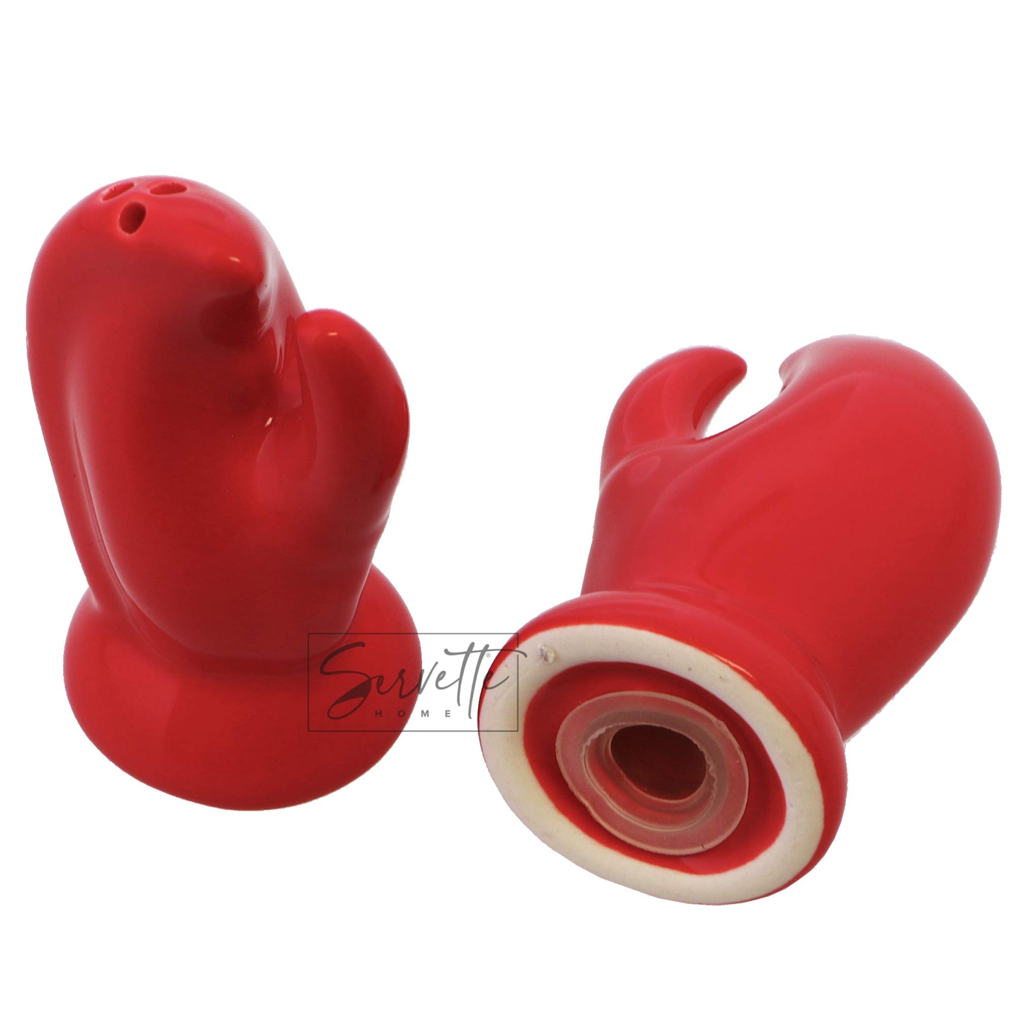 Premium Ceramic Salt and Pepper Shakers Set - Cute Lobster Claw Design Kitchen Décor for Dining Table, Restaurant, or Gift Giving