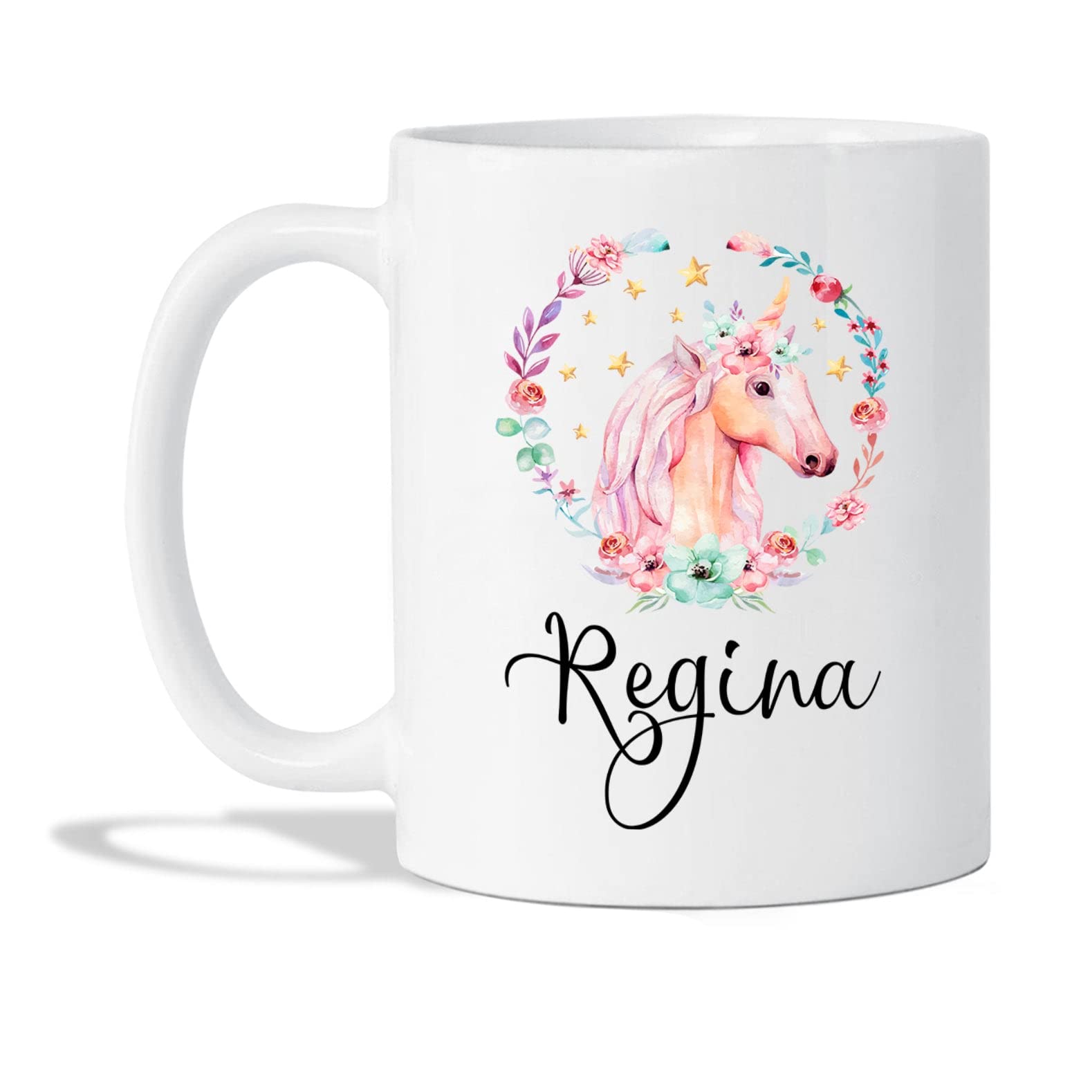 Personalized Unicorn Mug with Name - Custom Unicorn Coffee Cup for Women & Kids - 11oz/15oz Ceramic Tea Mug - Perfect Gift for Unicorn Lovers, Daughters & Birthday Presents - Great for Coffee, Tea or Hot Chocolate at Home/Office