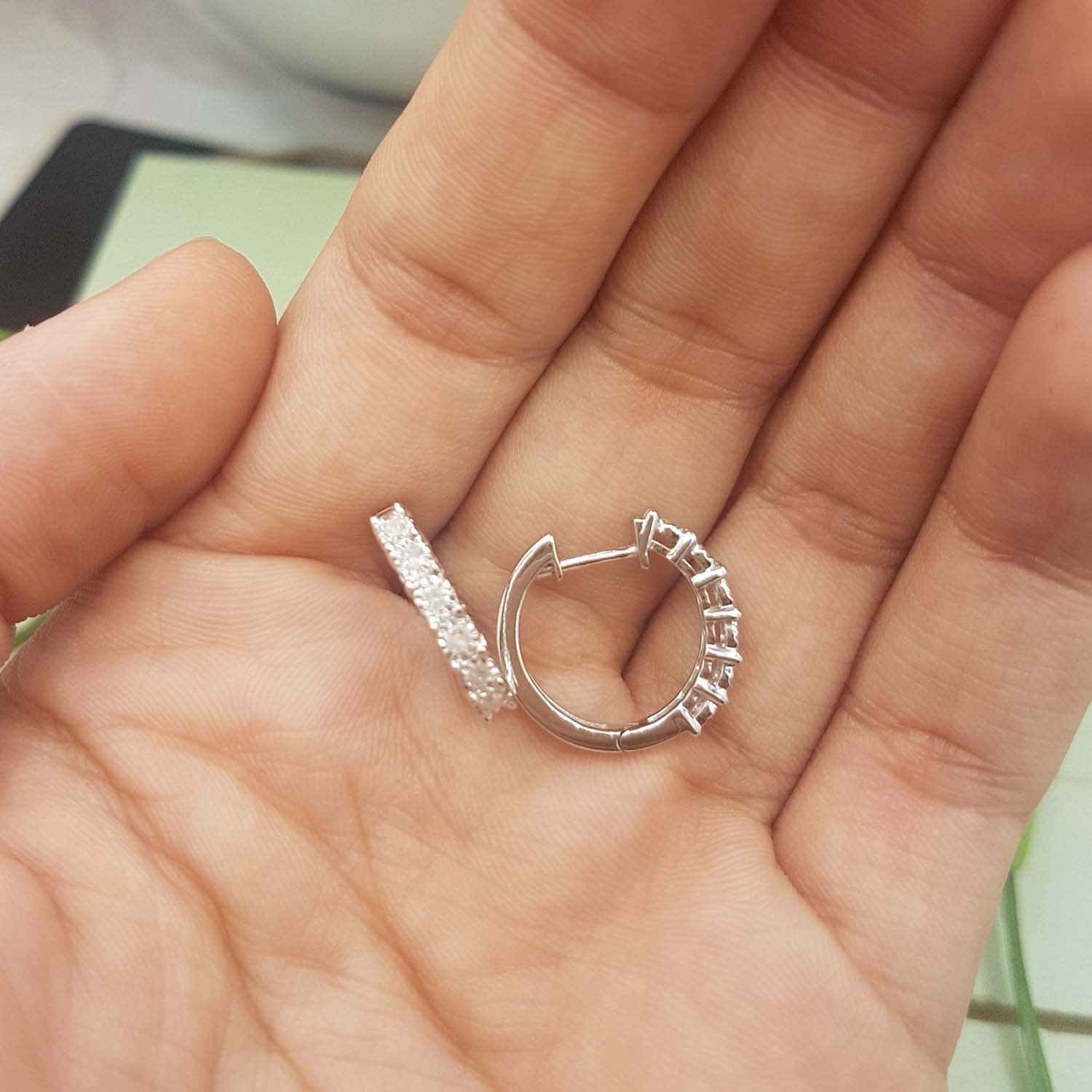 0.25 Carat Round White Diamond Hoop Earrings for Women - Sterling Silver Dazzlingrock Collection | Elegant Everyday Jewelry & Special Occasion Gift