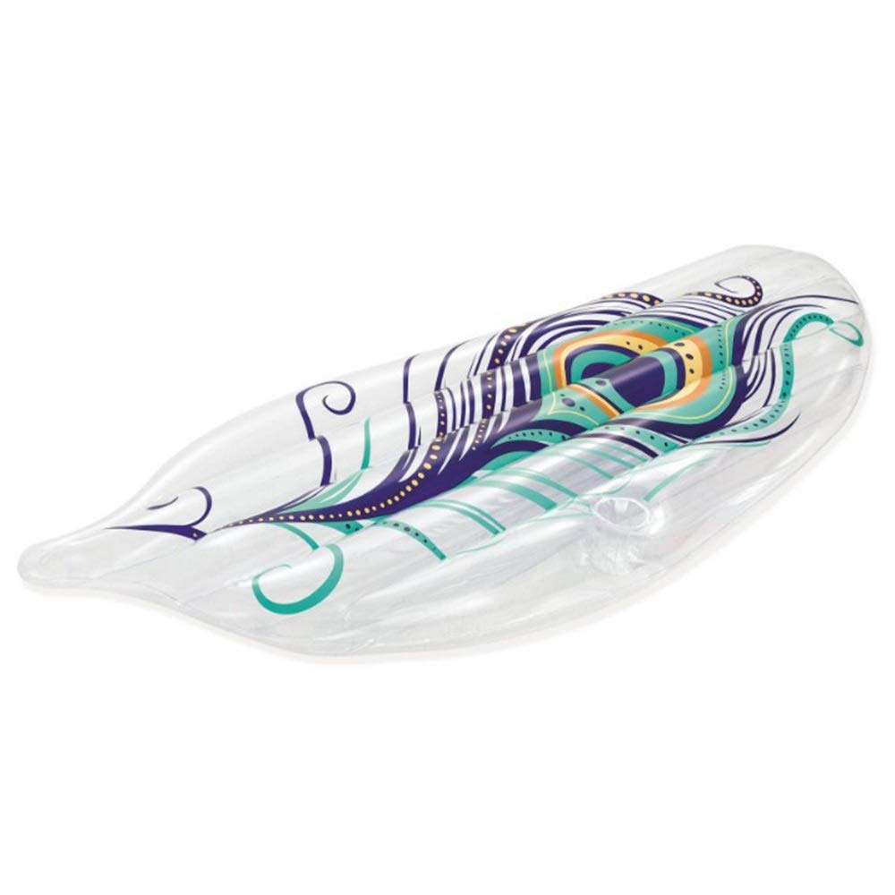 Premium Inflatable Pool Float Airbed Sofa - 189x79cm Transparent Feather Design with Drainage Holes - Perfect for Summer Beach, Pool Relaxation & Water Lounging