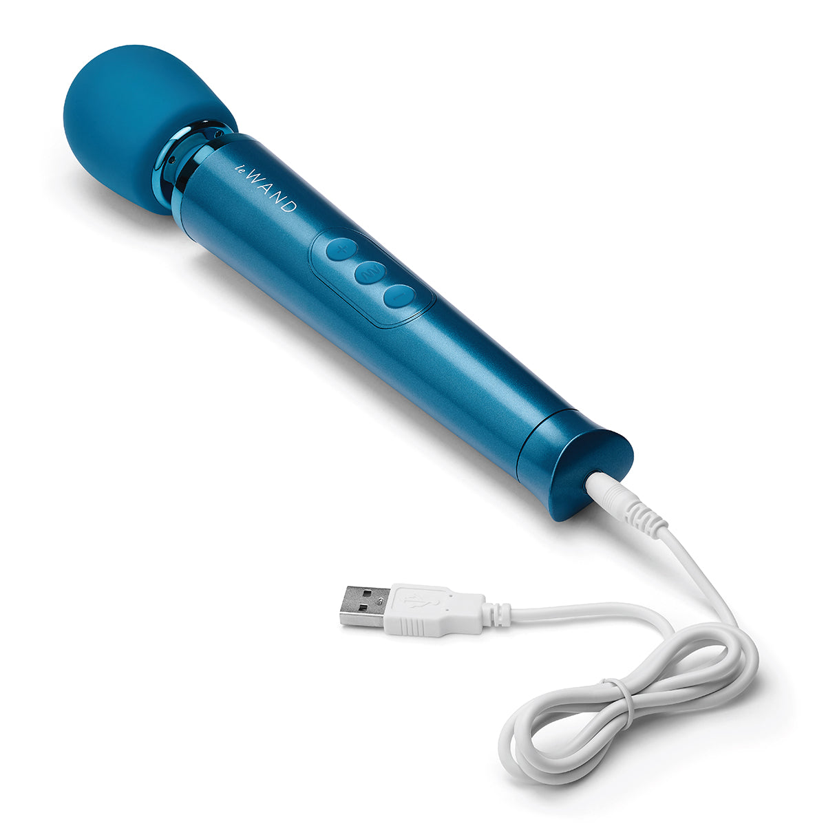 Le Wand Petite Massager - Rechargeable Mini Massage Wand in Blue | Perfect for Neck, Back & Muscle Pain Relief at Home or Travel