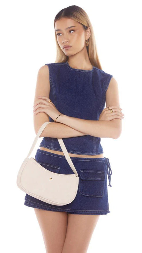 Dixiee Women's Shoulder Bag - Beige Suede Crossbody Purse for Everyday Use, Work & Travel | Fashionable & Lightweight Handbag