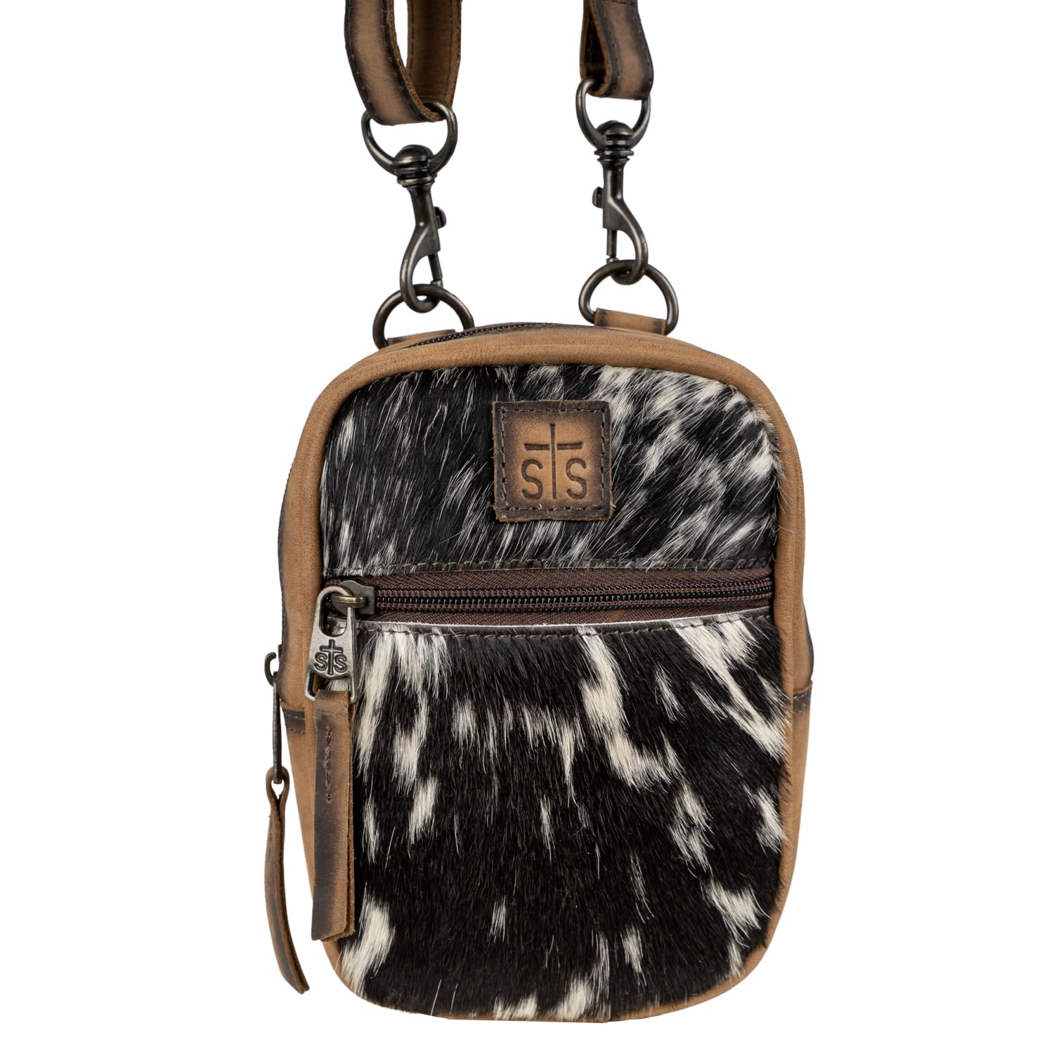 STS Ranchwear Women's Auzlyn Cowhide/Tan Leather Crossbody Purse - Stylish Western Handbag for Everyday Use, Travel & Country Events