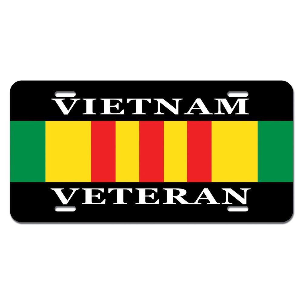 Vietnam Veteran Ribbon Metal Vanity License Plate - Patriotic Car Accessory for Veterans & Supporters | Perfect for Trucks, Cars & Motorcycles | Show Your Pride & Honor