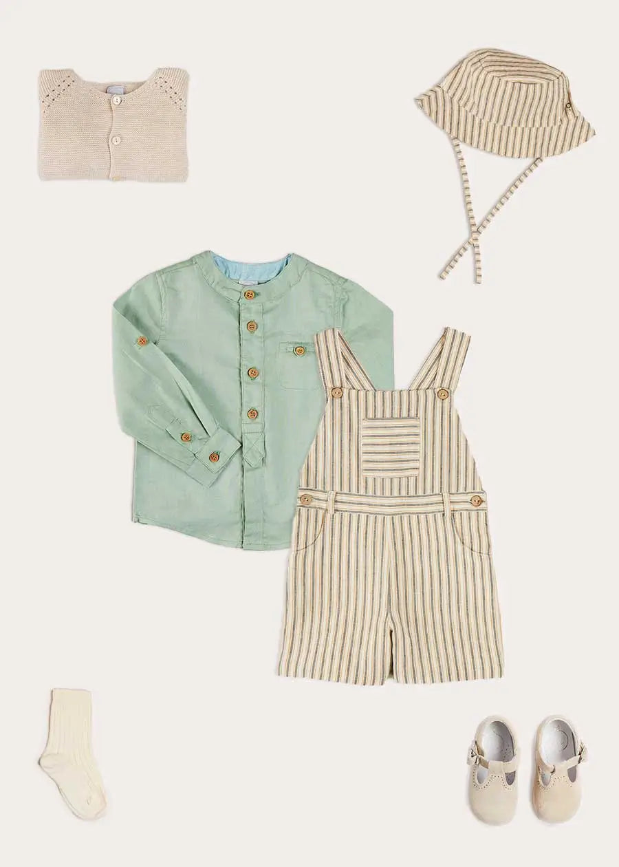 Striped Short Dungaree Overalls for Boys - Trendy Kids' Fashion for Playdates & Outdoor Adventures
