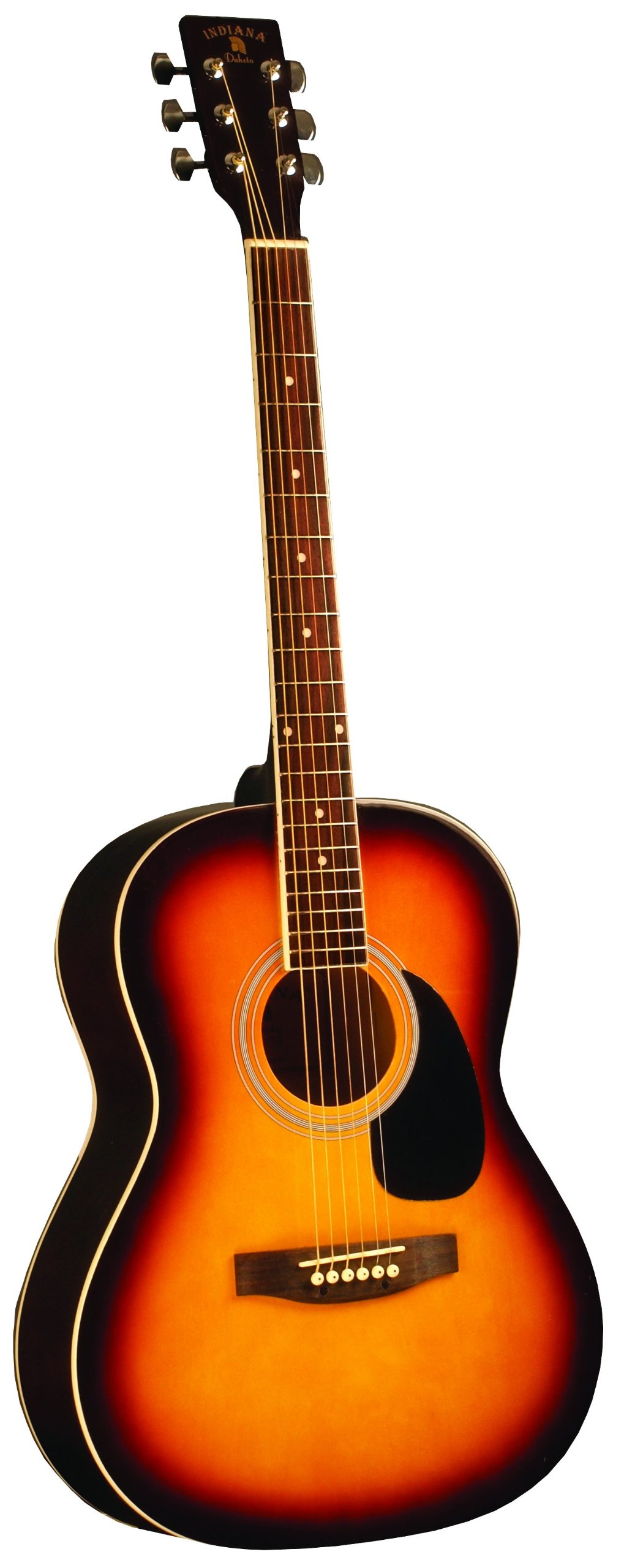 INDIANA 6-String Acoustic Guitar - Right-Handed Tobacco Sunburst Finish (IDA-TB) | Perfect for Beginners, Campfires & Live Performances