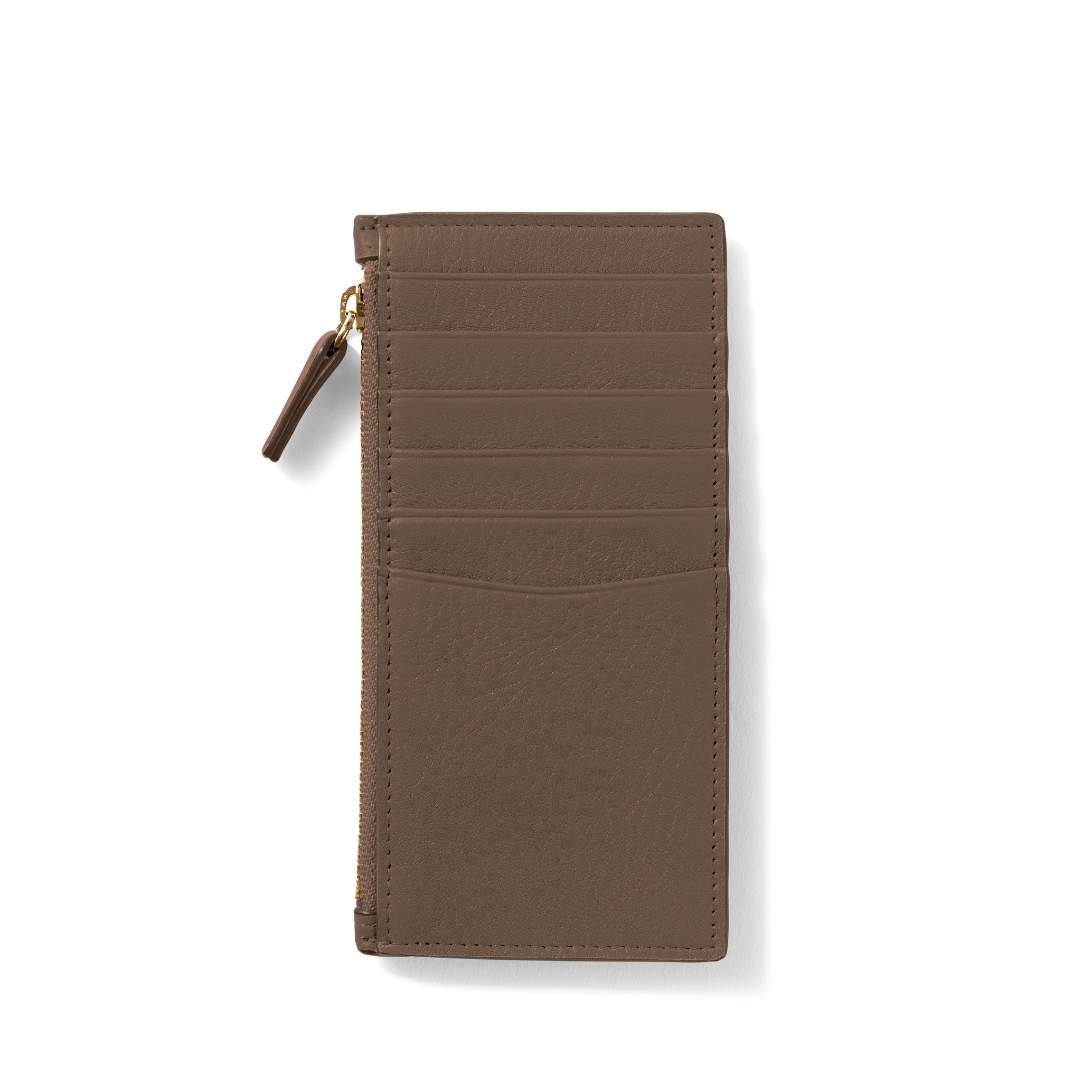 Devon Slim Zip Card Case in Cocoa - Compact RFID Blocking Wallet for Men & Women - Perfect for Travel, Work, and Everyday Use