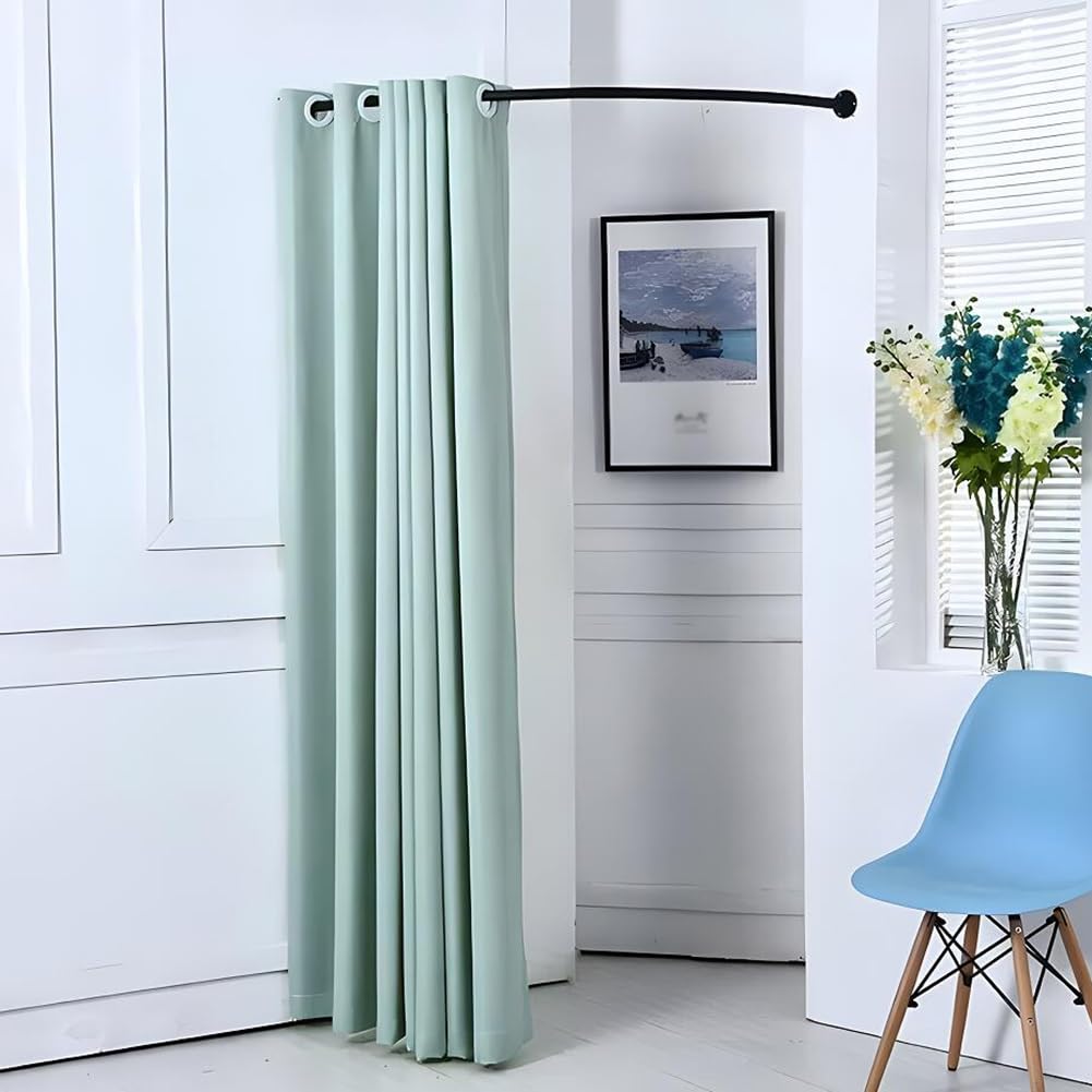 Portable Dressing Room with Shading Curtain & Hanging Rod - 90cm/35.4in Wall Mounted Changing Room for Privacy Protection, Clothing Store Fitting Room, Room Divider (Green) - Perfect for Home, Retail Stores, and Event Spaces
