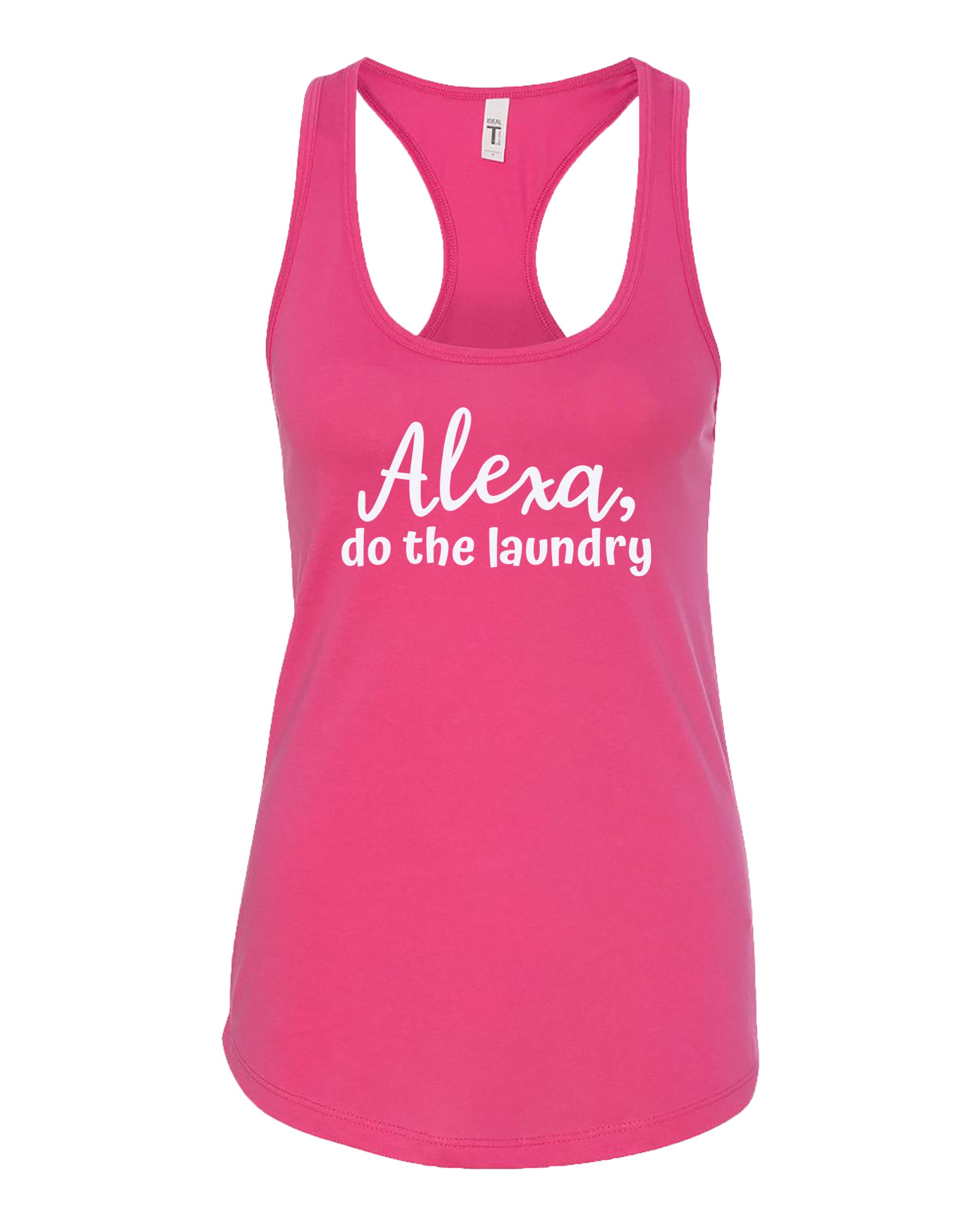 Funny Alexa Do The Laundry Ladies Racerback Tank Top - Black Cotton Sleeveless Shirt for Women - Perfect for Gym, Workout, and Casual Wear