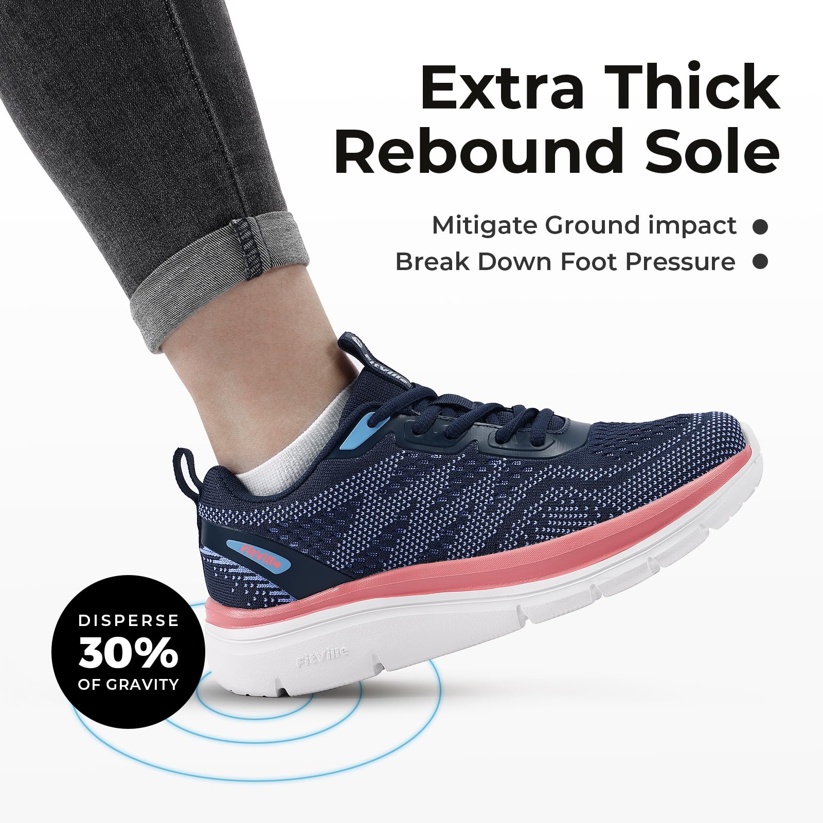 FitVille Women's Wide Width Running Shoes - Lightweight Breathable Sneakers for Walking, Jogging & Gym Workouts | Comfortable Athletic Shoes for Ladies with Fashionable Design | Perfect for Daily Exercise, Casual Wear & Fitness Activities