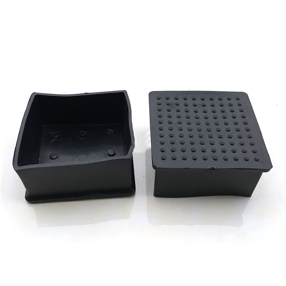 Xuulan 5PCS Black PVC Rubber Chair Leg Caps - 30x40mm Rectangle Furniture Tube End Covers for Table, Desk & Furniture Protection (Ideal for Home, Office & Restaurant Use)