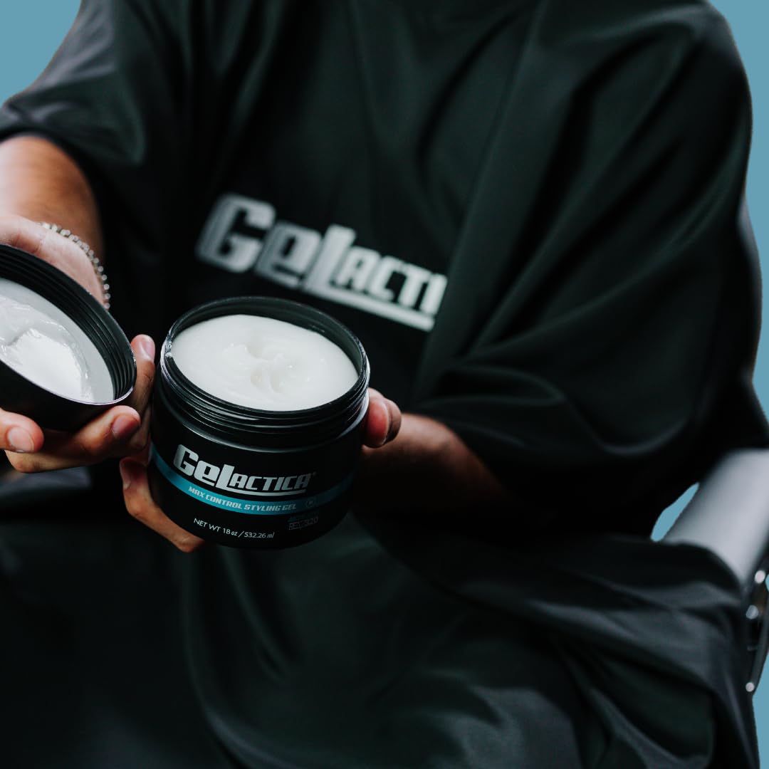 Gelactica Max Control Hair Gel for Men – Alcohol-Free Strong Hold Styling Gel with Natural Extracts | Long-Lasting Hold & Shine | Slick Back, Pompadour & Fade Hairstyles | Perfect for Daily Styling, Work & Special Occasions