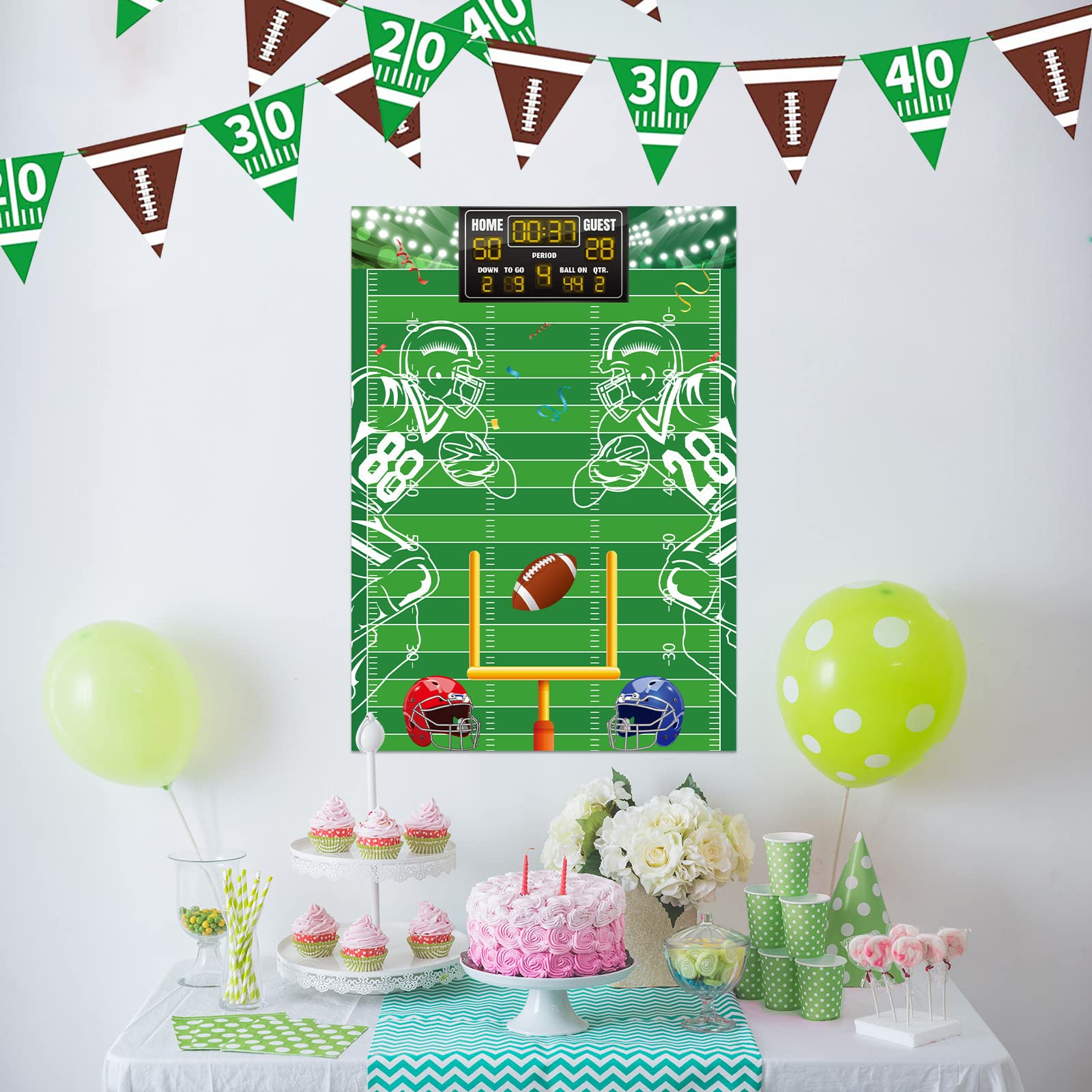 48 Pcs Football Party Stickers - Pin The Football Game for Kids Birthday Party Decorations & Activities - Large Goalpost Pin Game - Perfect for Sports Themed Parties, School Events & Family Game Nights