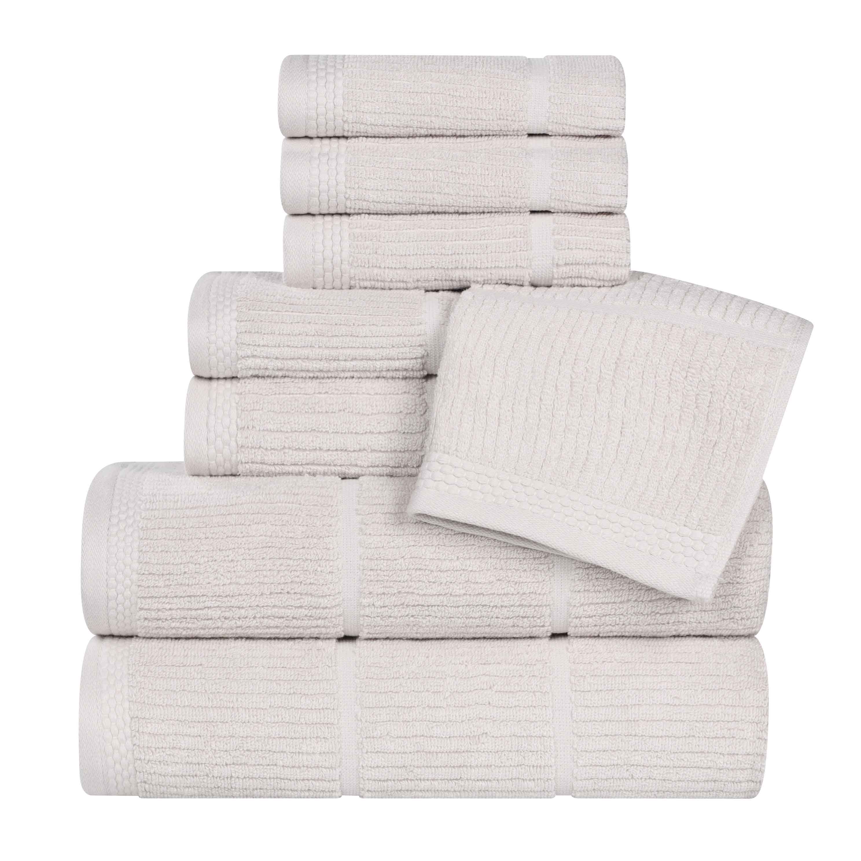 Milo Smart Twist Cotton 8-Piece Towel Set - Soft, Absorbent & Durable Bath Towels for Spa, Gym, and Home Use