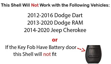1x Camouflage Keyless Entry Remote Start Car Key Fob Case (5 Buttons) - Compatible with Dodge 300 Challenger Charger Durango & Jeep Grand Cherokee - Replacement Shell Only (No Electronics) | Perfect for Lost/Damaged Key Fob Protection & Vehicle Security