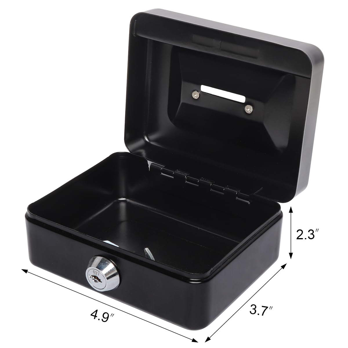 Lovndi Small Cash Box with Lock & Money Slot - Secure Piggy Bank for Kids & Adults - Perfect for Home, Office, and Savings (Black)