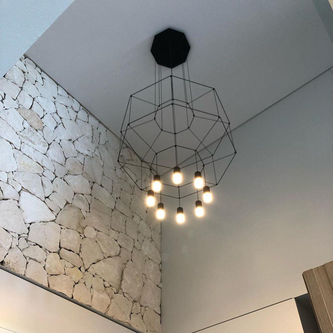 Modern Geometric Lines Pendant Light - Minimalist Ceiling Hanging Lamp for Living Room, Dining Room, Bedroom & Office Decor