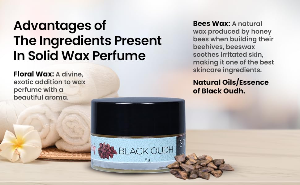 Premium Solid Wax Perfume - Black Oudh 5g | Long-Lasting Unisex Fragrance | Alcohol-Free with Beeswax & Natural Essences | Travel-Friendly Compact Size | Perfect Gift for Men & Women | Ideal for Travel, Office, and Special Occasions