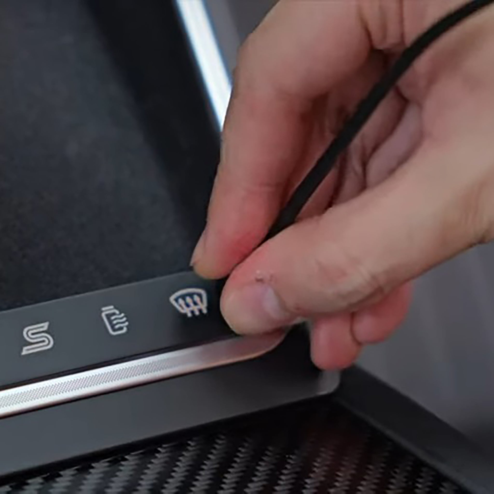 2024 Tesla Model 3 Highland Center Console Upgrade - Premium Gear Selector with Ambient LED Lighting & Smart Shortcut Buttons | Enhanced Interior for Modern Driving Experience