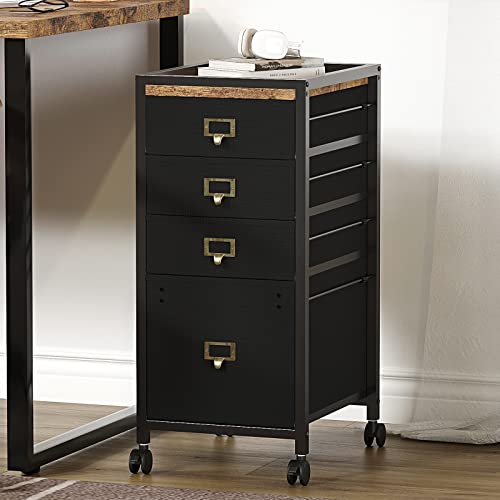 GARVEE 4-Drawer Mobile File Cabinet with Metal Frame & MDF Top - Waterproof, Anti-Corrosive, Rolling Wheels for Home Office Organization | Perfect for Document Storage, Office Supplies & Small Space Solutions