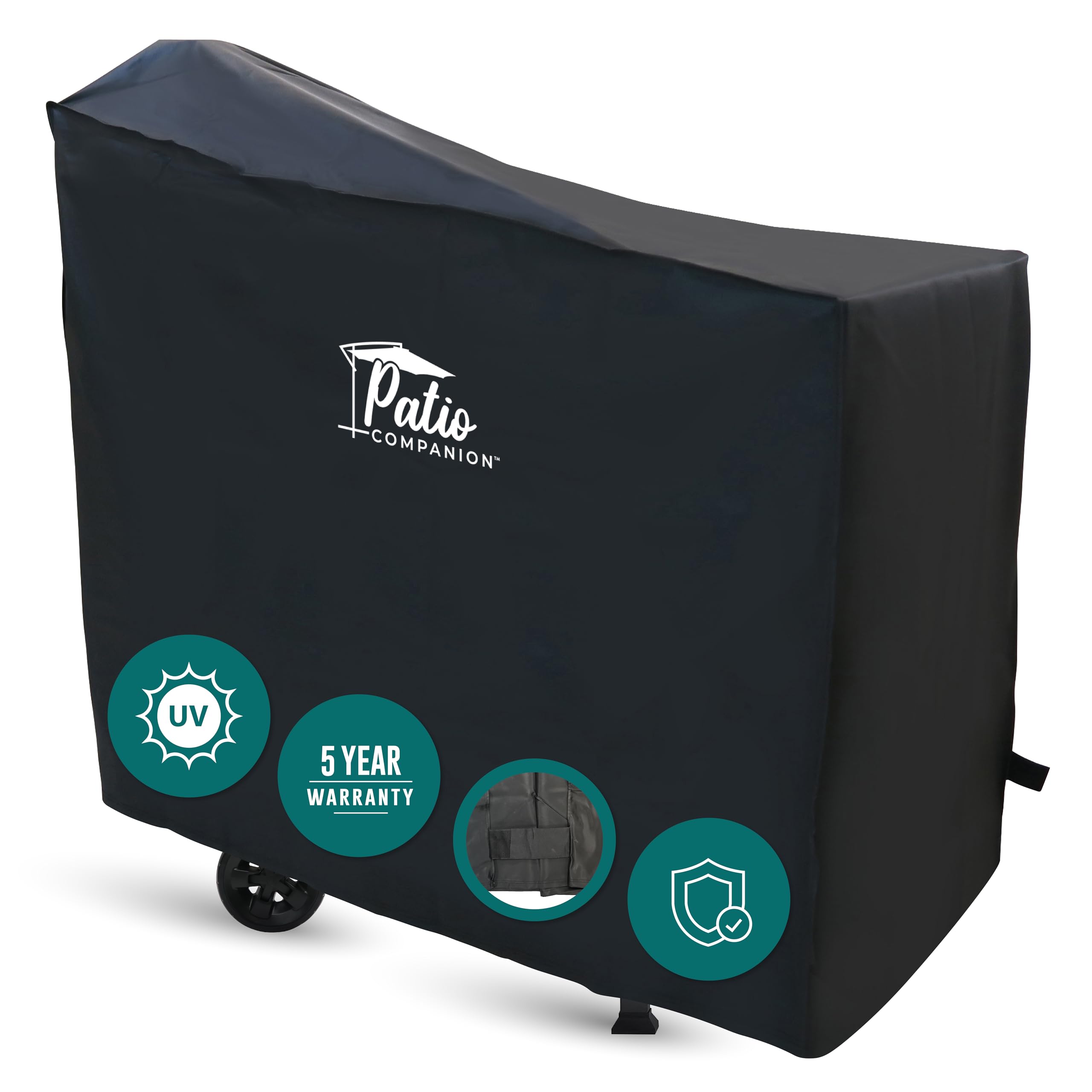Heavy-Duty 52-Inch Black Smoker Cover - UV Resistant, Weatherproof Grill Cover for Traeger & Pit Boss - 5-Year Warranty - Perfect for Outdoor BBQ, Backyard Grilling & Year-Round Protection