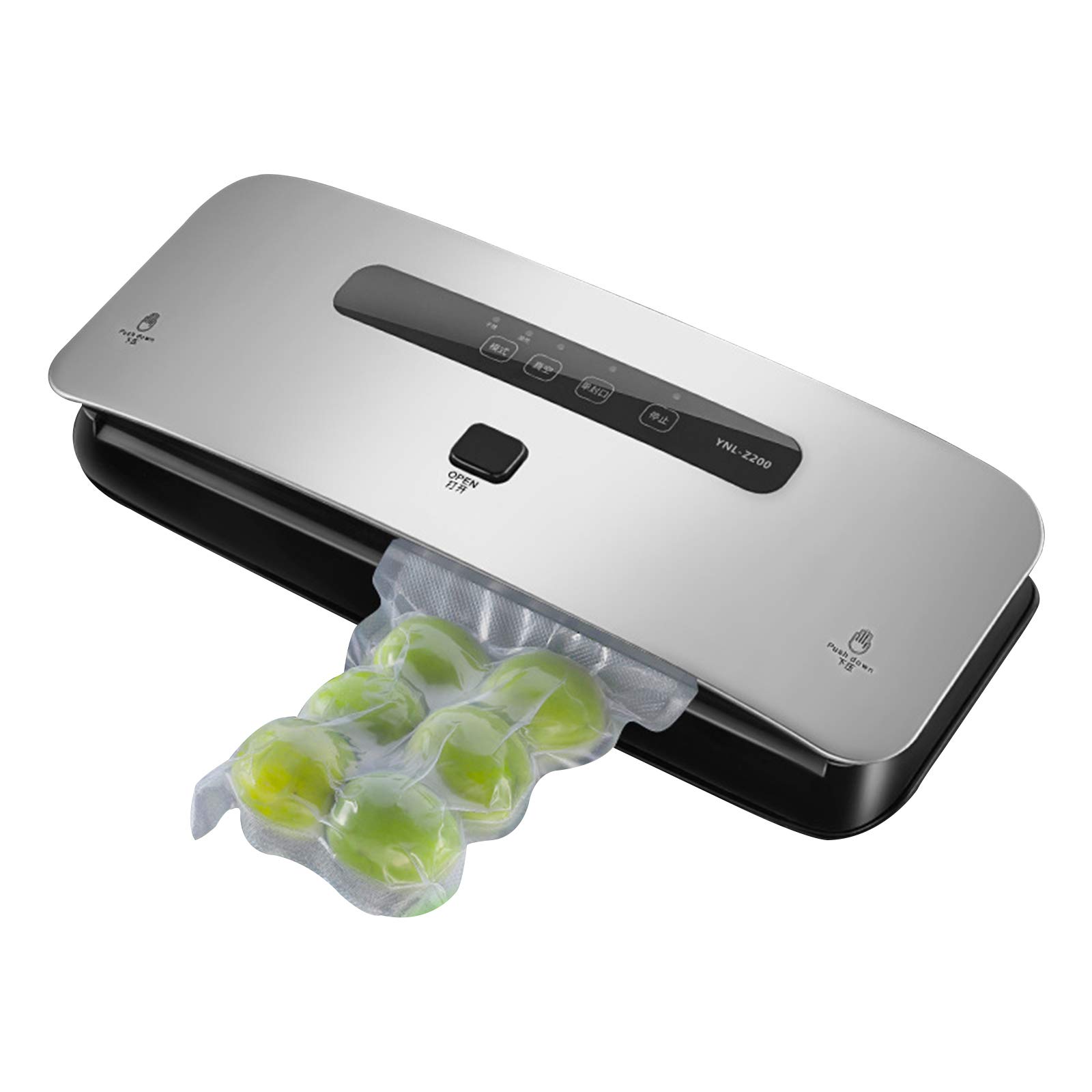 Qis.GH Automatic & Manual Food Vacuum Sealer Machine - Dry & Moist Food Modes for Freshness Preservation | Compact Kitchen Appliance for Meal Prep, Sous Vide, Freezer Storage & Camping (Silver)
