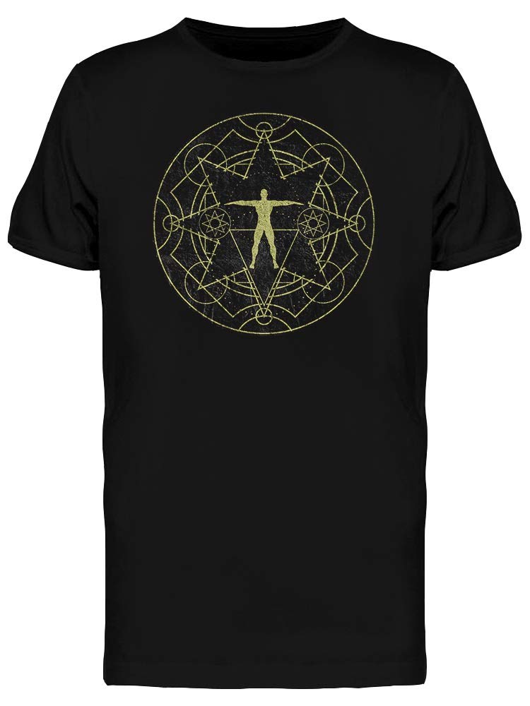 Smartprints Occult Circled Man Graphic T-Shirt for Men | Gothic Streetwear | Casual & Festival Wear