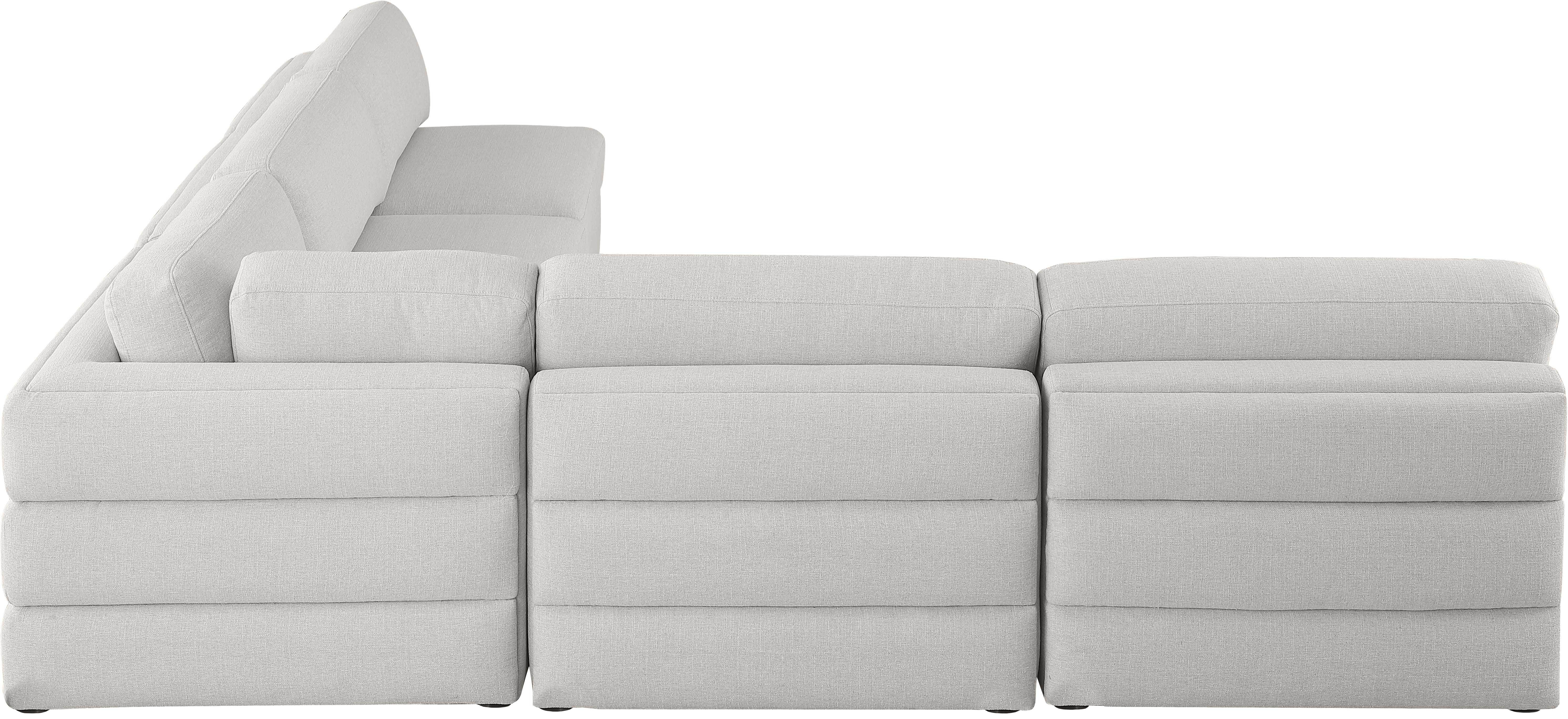 Beckham Durable Linen Textured Fabric Modular Sectional Sofa - Modern L-Shaped Couch for Living Room, Family Room & Home Theater Comfortable Seating