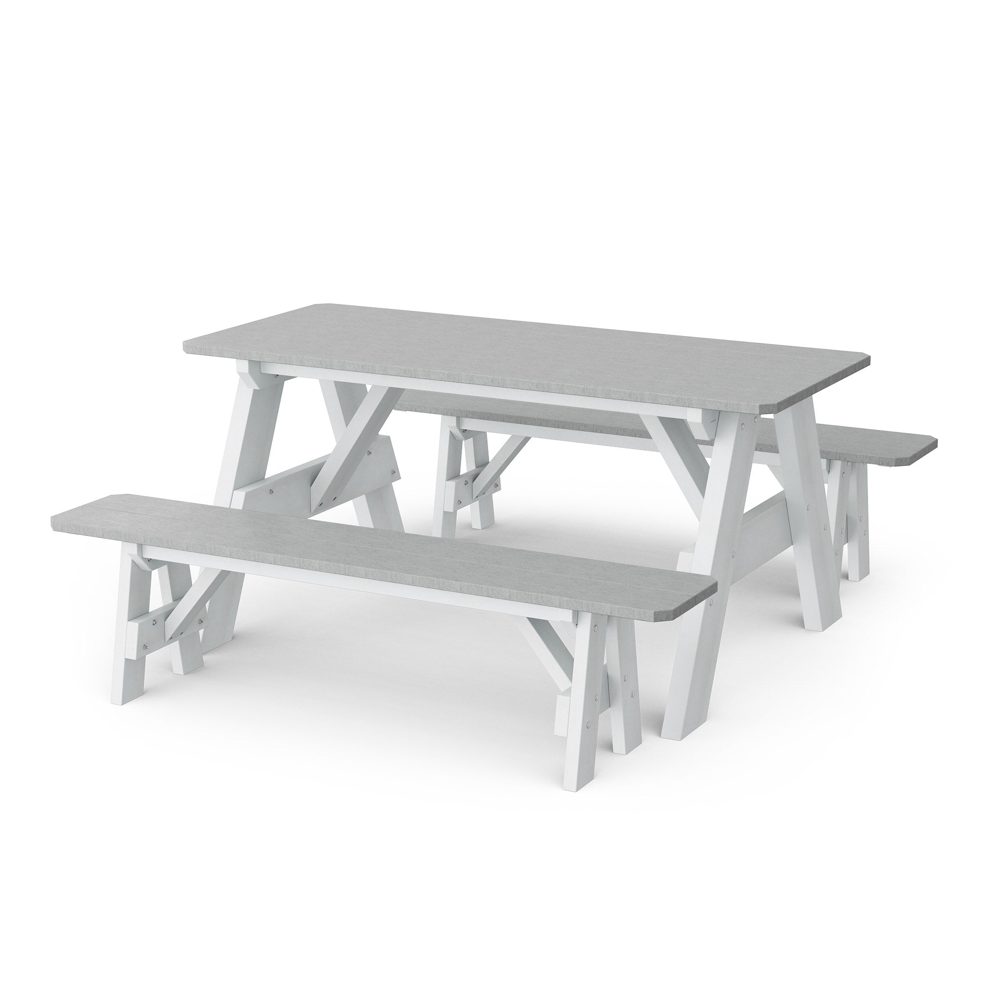 Heritage 72-Inch Outdoor Picnic Table with Detachable Benches - Perfect for Backyard BBQs, Camping & Family Gatherings