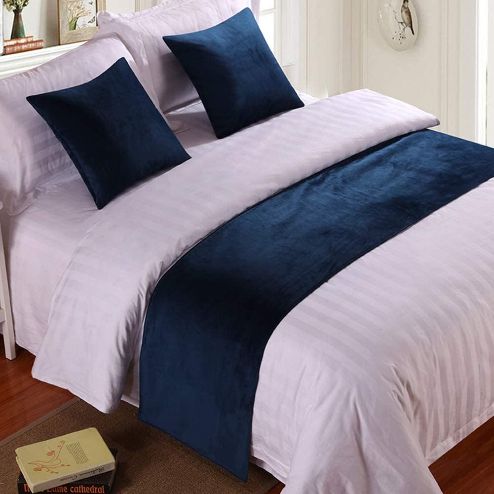 Luxury Velvet Bed Runner Scarf - Soft & Comfortable Queen Size Bedspread (19.7