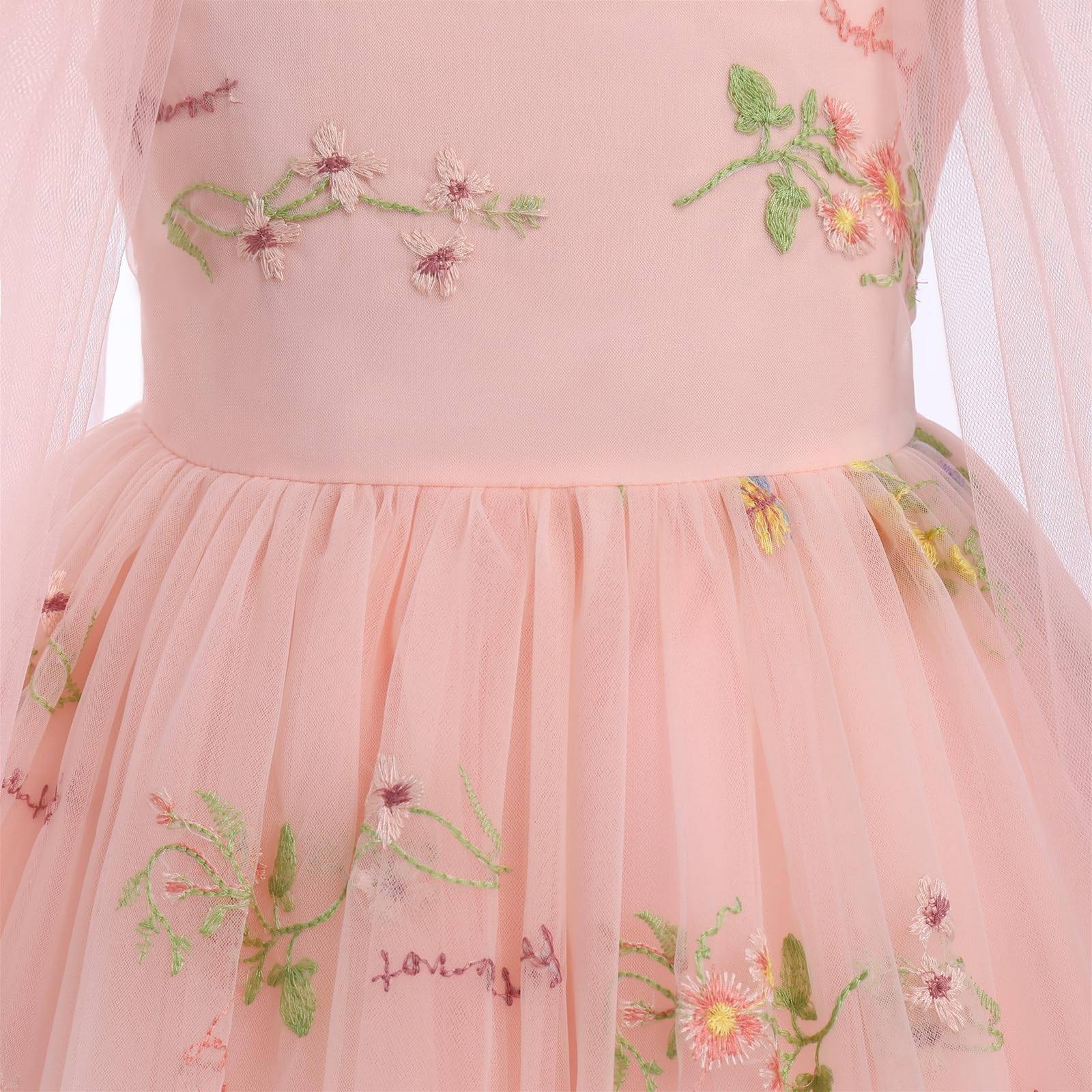 Baby Flower Girl Dress - Sleeveless Spaghetti Strap Floral Embroidered Princess Tutu Dress for Toddler Birthday Party & Fairy Wedding - Perfect for Pageants, Photo Shoots & Special Occasions