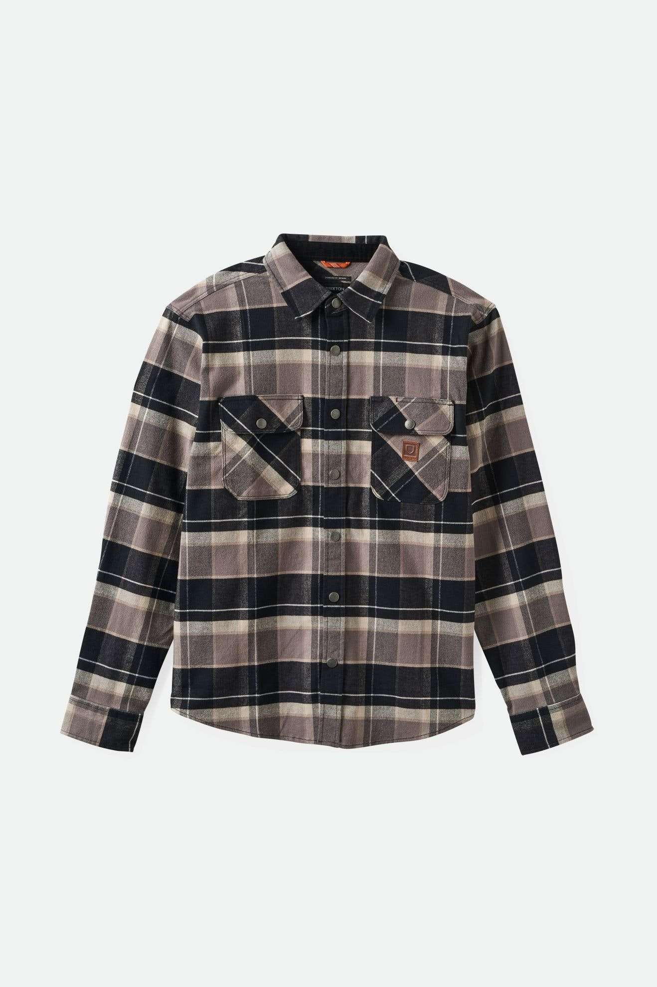 Builders Bowery Stretch Water Resistant Long Sleeve Flannel Shirt for Men - Black, Charcoal, Beige | Comfortable Workwear for Outdoor Activities & Casual Wear