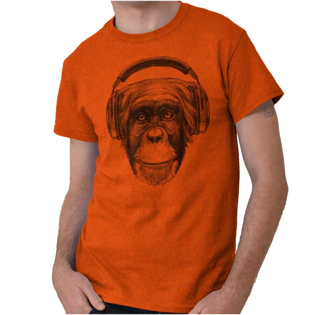 Smile Monkey Headphones Hipster Graphic T-Shirt for Men & Women - Funny Casual Wear for Music Lovers & Street Style