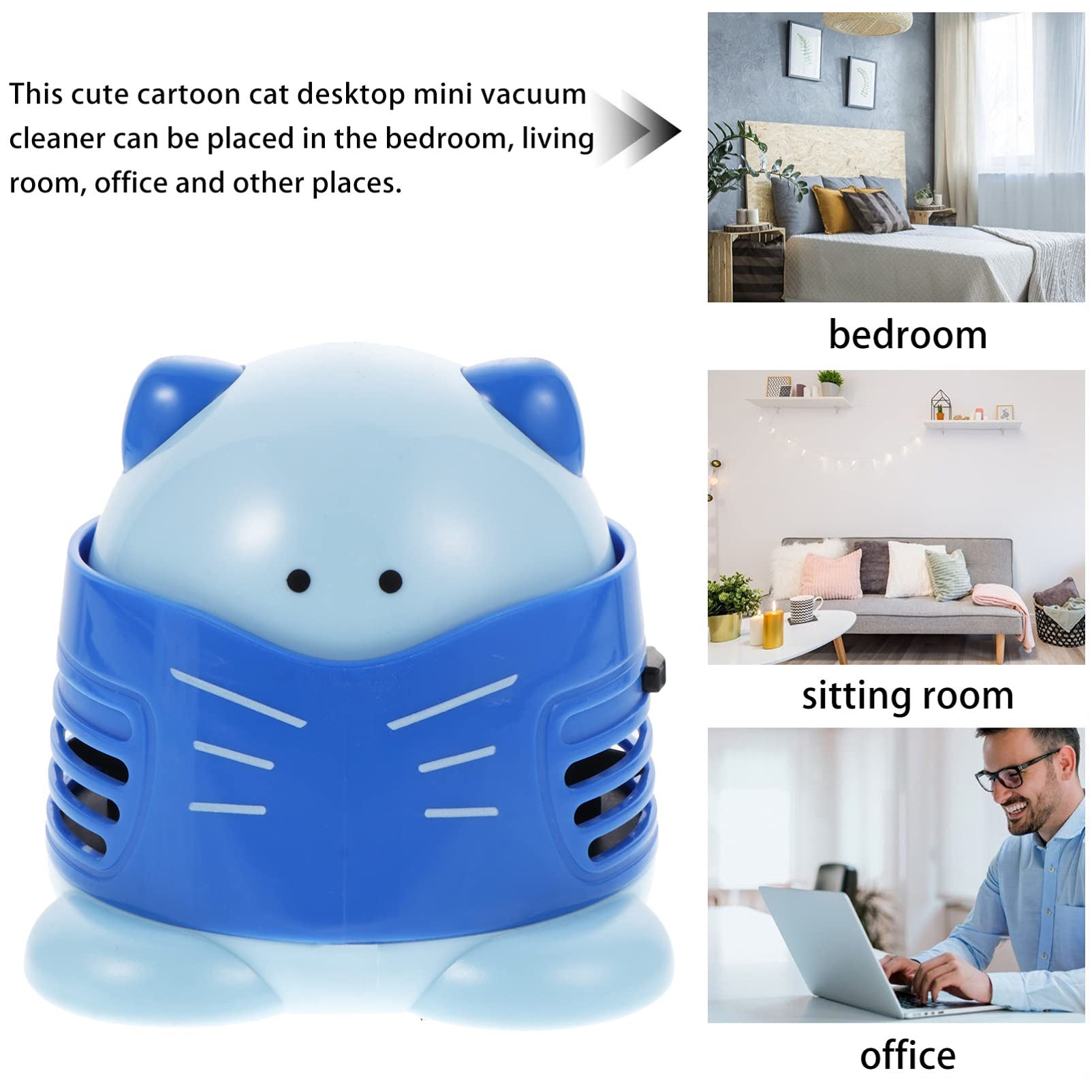 ARTIBETTER Mini Vacuum Cleaner - Portable Desk Dust Cleaner, Handheld Table Vacuum for Home & Office, Plastic Dust Collector for Keyboard, Car, Laptop (Ideal for Workspace, Computer, Electronics Cleaning)