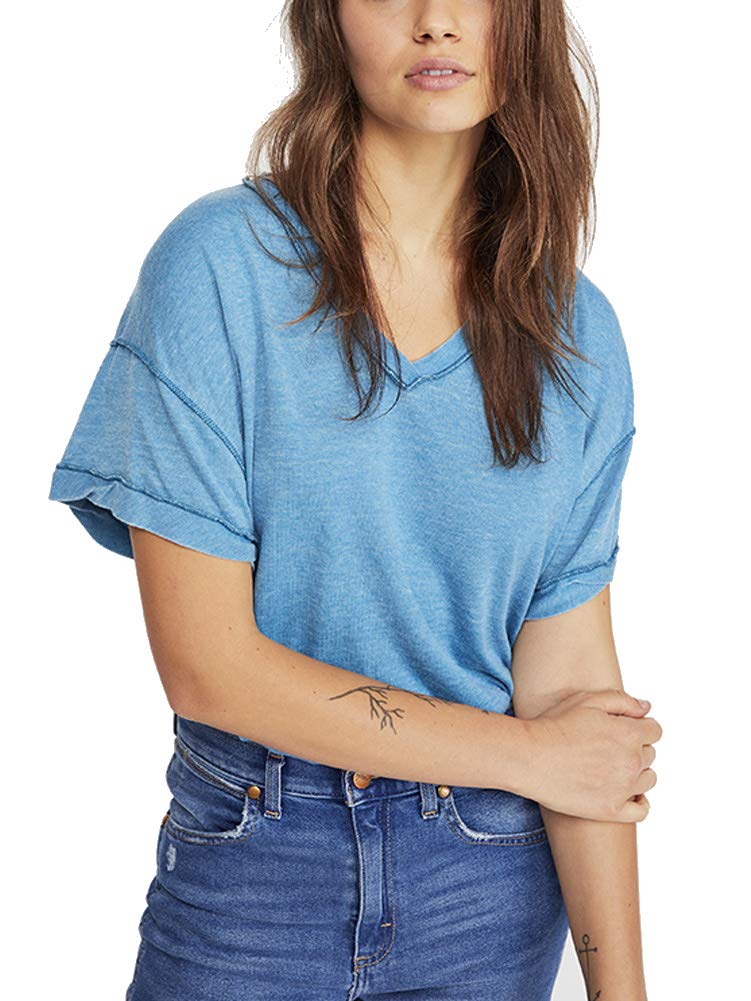 Free People Women's All Mine Tee - Soft Cotton Short Sleeve T-Shirt for Casual Wear, Layering & Everyday Outfits | Trendy & Comfortable Top for Women