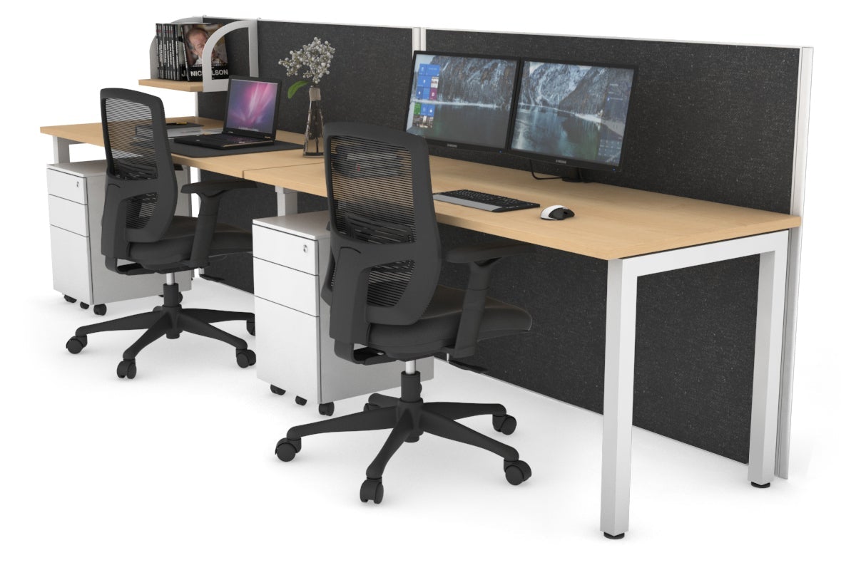 Horizon Quadro 2 Person Office Workstation with Square Legs - 1800L x 700W Dimensions - Perfect for Collaborative Workspaces & Home Offices