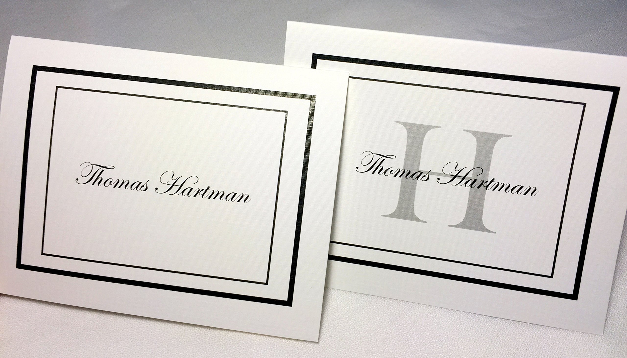 Personalized Note Cards with Matching Envelopes - Set of 20 Premium Linen Textured Folding Cards | Blank Inside | Optional Return Address Labels | Perfect for Thank You Notes, Wedding Invitations & Business Correspondence