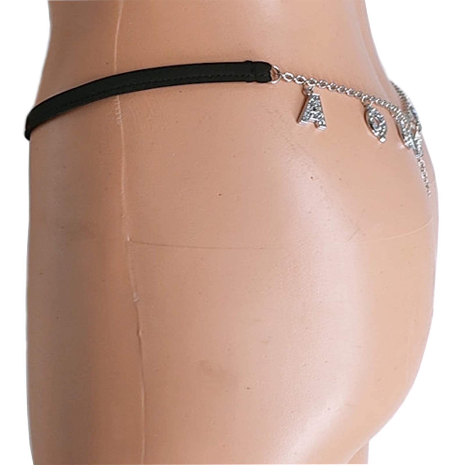 Sexy Waist Chain G-String Thong Panties with 12 Zodiac Constellation Pendant - Summer Bikini Bottoms, Belly Chain & Rhinestone Body Jewelry for Women (Capricorn) - Perfect for Beach Parties, Music Festivals & Sensual Occasions