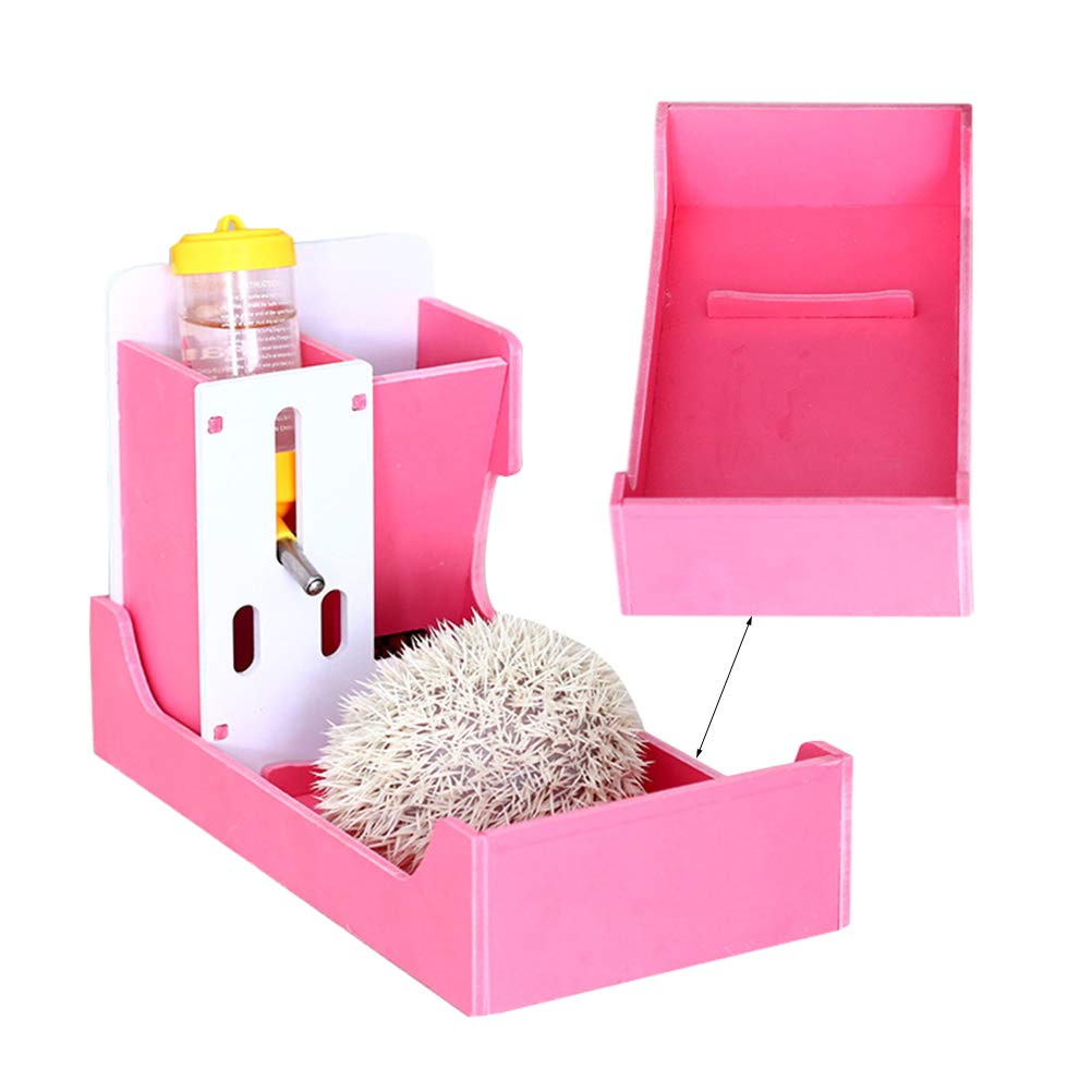 POPETPOP Pet Food & Water Bottle for Small Animals - Dwarf Hamster, Guinea Pig, Gerbil - Leak-Proof Hydraflask Design with Food Dish - Pink Triple Pack | Perfect for Cage Accessories, Travel & Outdoor Use