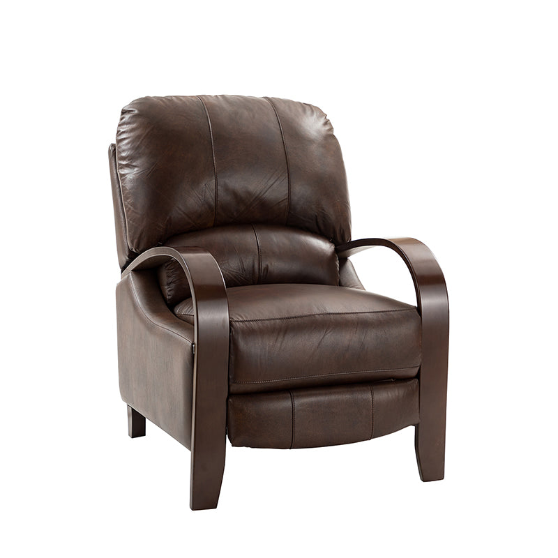 Melissa Genuine Leather Manual Recliner Chair - Handcrafted Full Grain Leather Living Room Recliner with Smooth Manual Mechanism, Perfect for Home Theater, Gaming, and Relaxation
