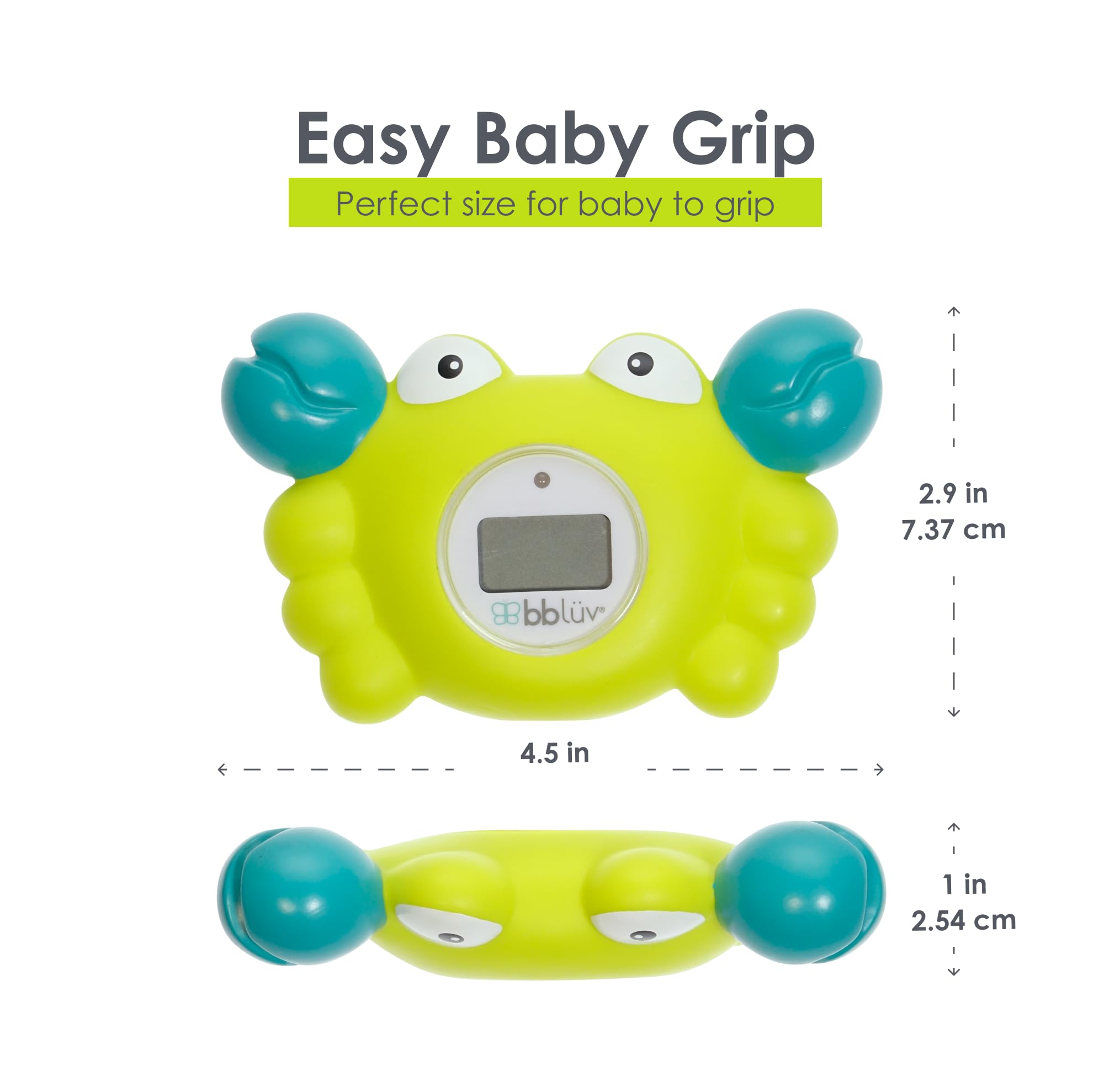 BBLÜV 3-in-1 Baby Bath Thermometer & Floating Toy - Fahrenheit Digital Water Temperature Reader for Infant Safety - Perfect for Newborn Bath Time & Sensory Play