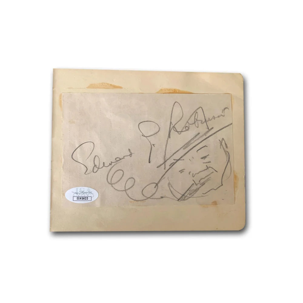 Edward G. Robinson Signed Sketch Autograph - JSA Certified COA - Key Largo Movie Memorabilia - Perfect for Film Collectors & Classic Hollywood Decor